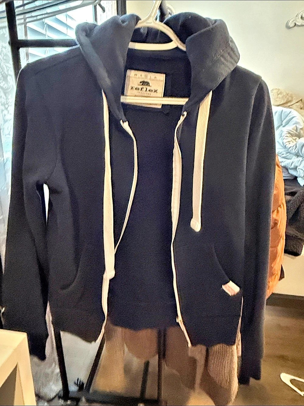 reflex Zip-Up Hoodie Black Size Medium